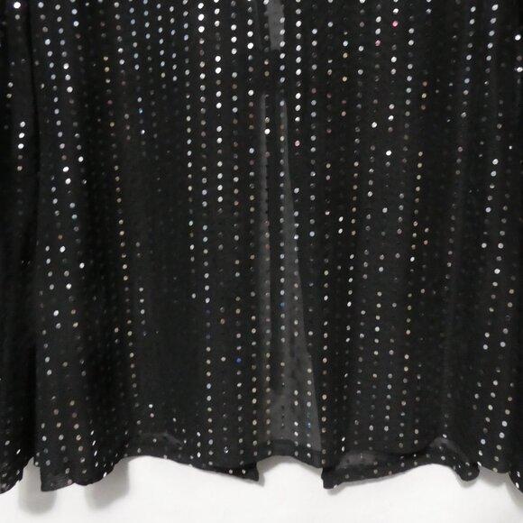 SHEIN - Curve | 2XL | Sheer Sparkling Black Sequin Cardigan | Lace Up Front - Picture 13 of 14